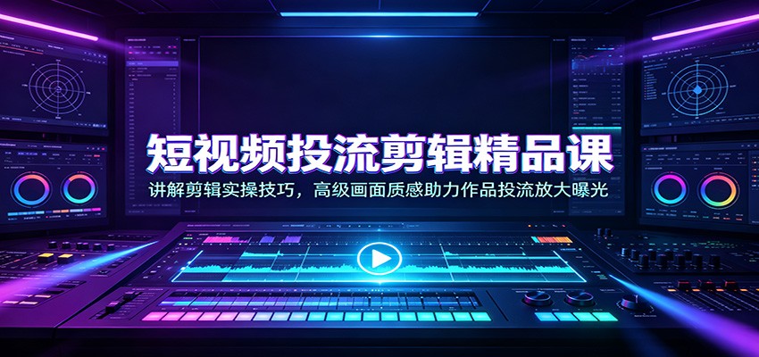 短视频投流剪辑精品课：讲解剪辑实操技巧，高级画面质感助力作品投流放大曝光-超级会员网