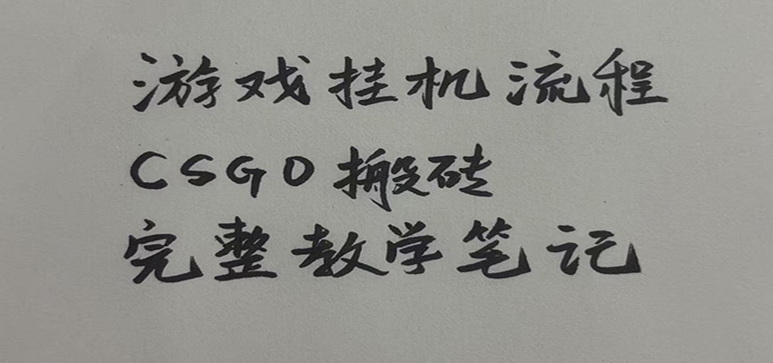 游戏挂机全流程笔记分享，CSGO游戏搬砖，小白看了当天学会见收益-超级会员网