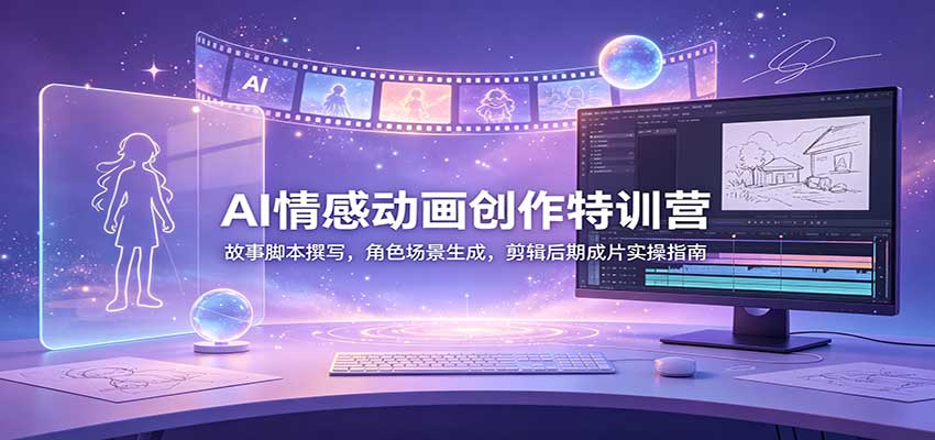 AI情感动画创作特训营：故事脚本撰写，角色场景生成，剪辑后期成片实操指南-超级会员网
