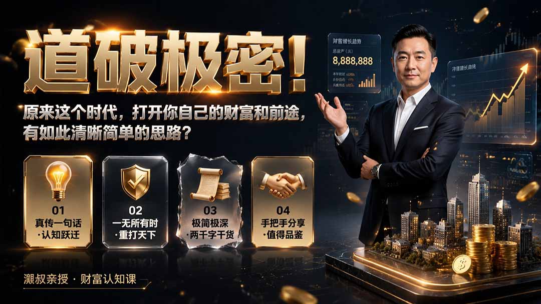 付费文章：道破极密！原来这个时代，打开你自己的财富和前途，有如此清晰简单的思路？-超级会员网