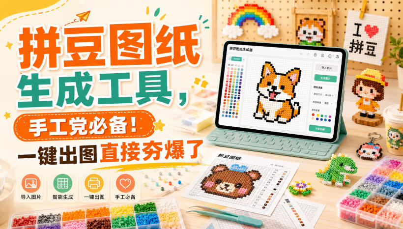 拼豆图纸生成工具，手工党必备！一键出图直接夯爆了-超级会员网