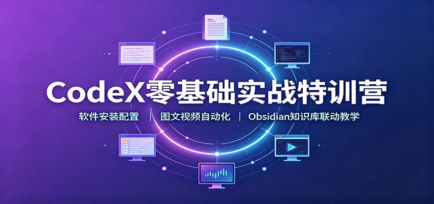 CodeX零基础实战特训营：软件安装配置，图文视频自动化，Obsidian知识库联动教学-超级会员网