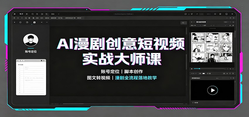 AI漫剧创意短视频实战大师课：账号定位脚本创作，图文转视频，漫剧全流程落地教学-超级会员网