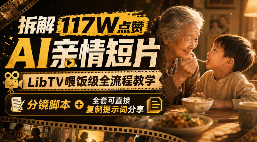 拆解117W点赞AI亲情短片，LibTV喂饭级全流程教学，分镜脚本+全套可直接复制提示词分享-超级会员网