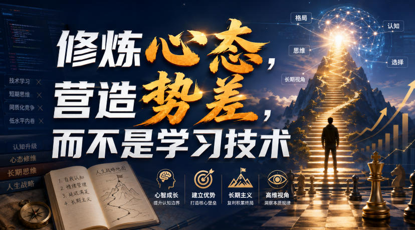 付费文章：修炼心态，营造势差，而不是学习技术-超级会员网
