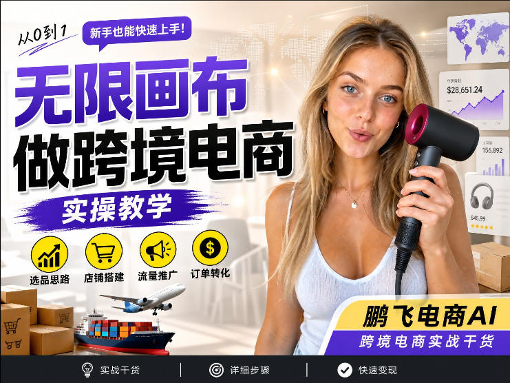 【跨境电商必备】AI无线画布制作商品宣传视频，四步搞定，无线画布工作流，操作简单好上手-超级会员网