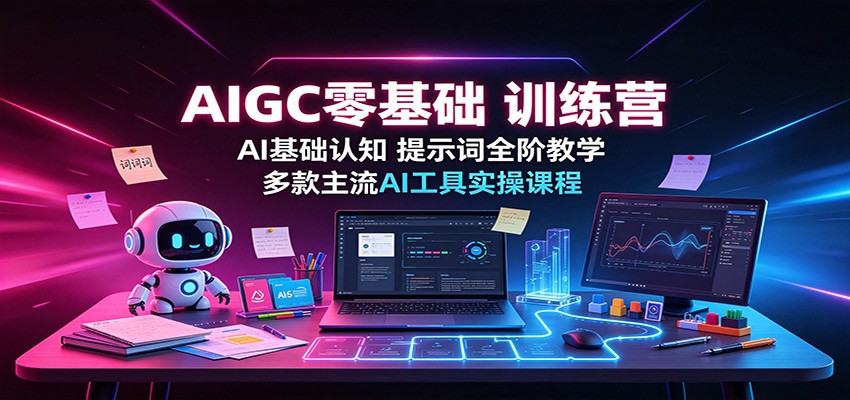 AIGC零基础训练营：AI基础认知，提示词全阶教学，多款主流AI工具实操课程-超级会员网