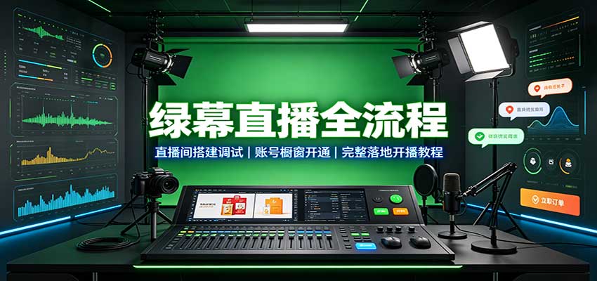 绿幕直播全流程：直播间搭建调试，账号橱窗开通，完整落地开播教程-超级会员网
