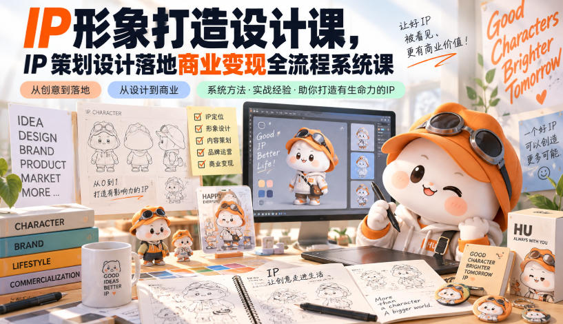 IP形象打造设计课，IP策划设计落地商业变现全流程系统课-超级会员网