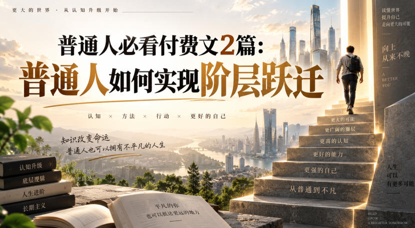 普通人必看付费文2篇：普通人如何实现阶层跃迁-超级会员网