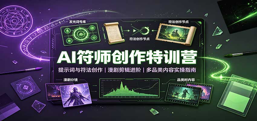 AI符师创作特训营：提示词与符法创作，漫剧剪辑进阶，多品类内容实操指南-超级会员网