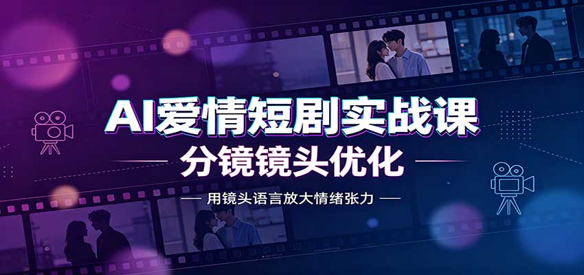 AI爱情短剧实战课：故事剧本创作，分镜镜头优化，智能体提示词-超级会员网