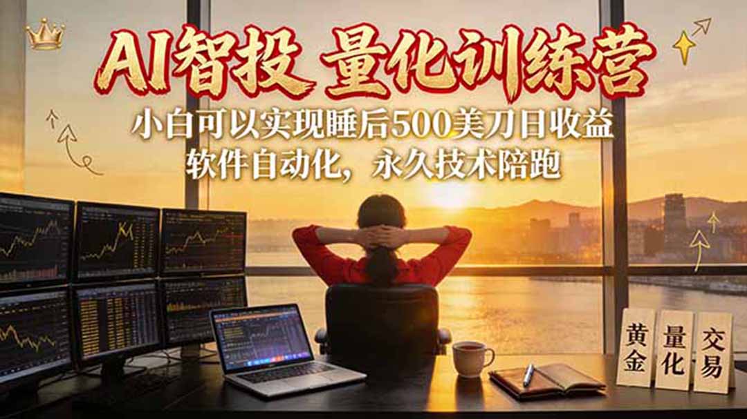 AI智投EA量化训练营【第三期】，多策略智投+防爆技术+趋势分析 ，轻松上手，矩阵放大，长期稳定。-超级会员网