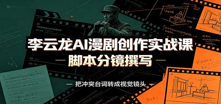 李云龙AI漫剧创作实战课：角色人设还原，脚本分镜撰写，AI漫剧成片完整制作教学-超级会员网
