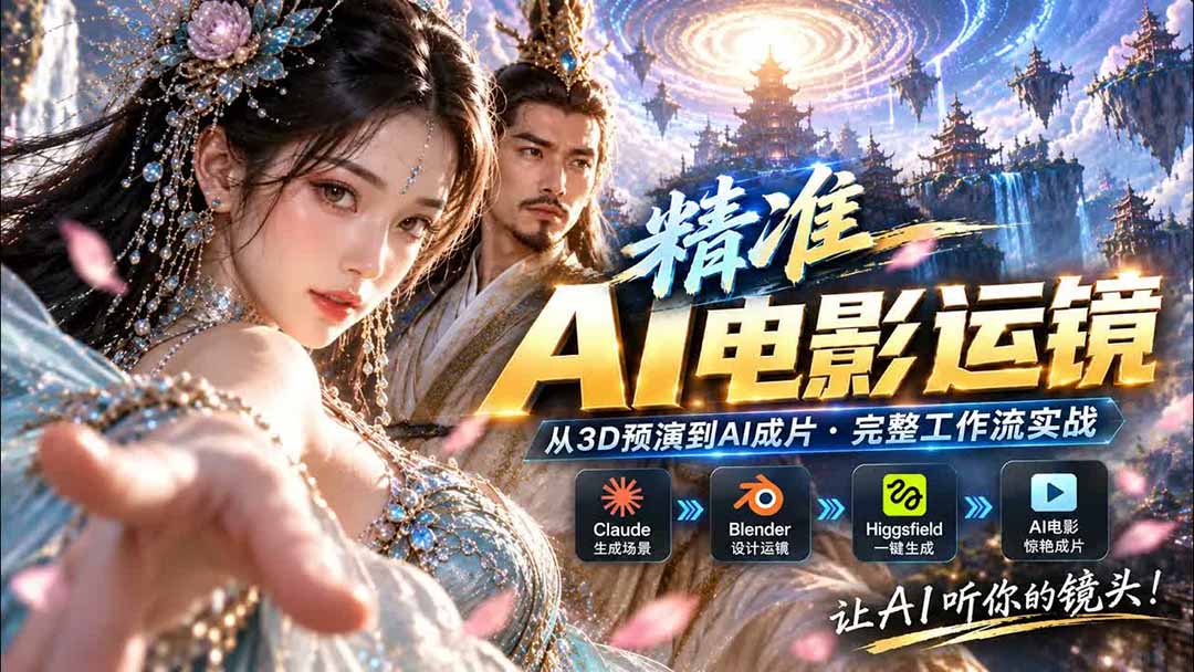 AI视频终于能精准运镜了！Claude + Blender + Higgsfield 免费插件实测-超级会员网
