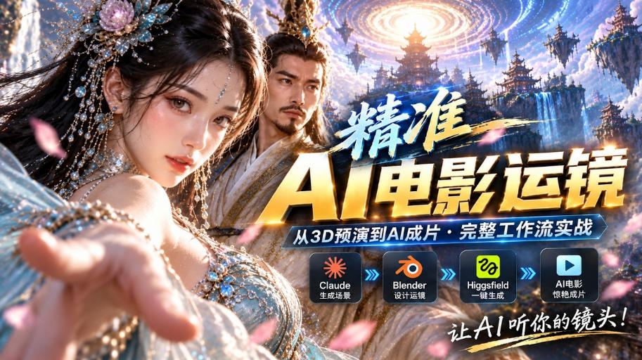 AI视频终于能精准运镜了！Claude+Blender+Higgsfield免费插件实测-超级会员网