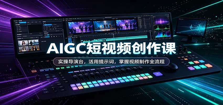 AIGC短视频创作课：实操导演台，活用提示词，掌握视频制作全流程-超级会员网