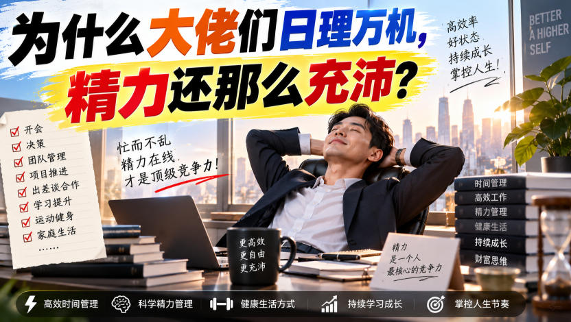付费文章：为什么大佬们日理万机，精力还那么充沛？-超级会员网