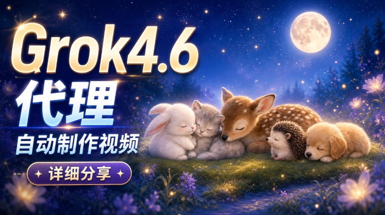 Grok 4.6代理自动制作视频！从提示词到成片全流程详细分享｜AI Agent实操分享-超级会员网