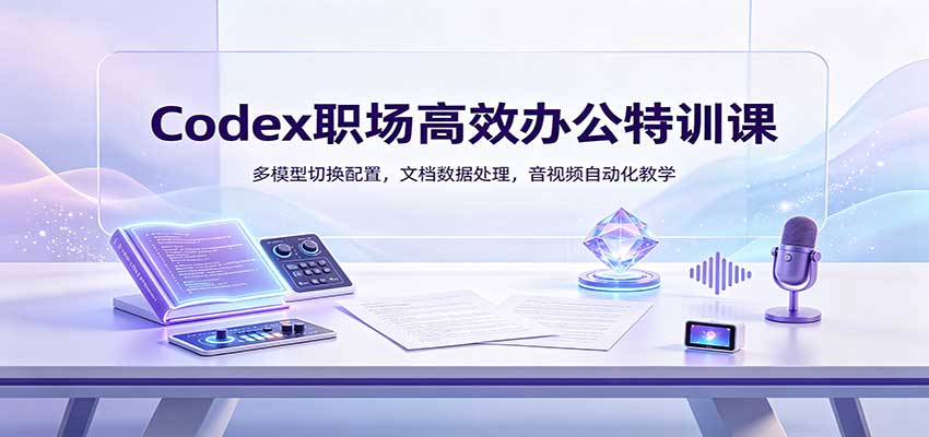 Codex职场高效办公特训课：多模型切换配置，文档数据处理，音视频自动化教学-超级会员网