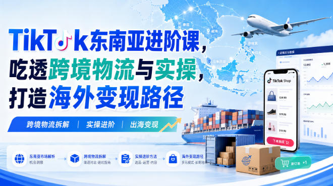 TikTok东南亚进阶课，吃透跨境物流与实操，打造海外变现路径-超级会员网