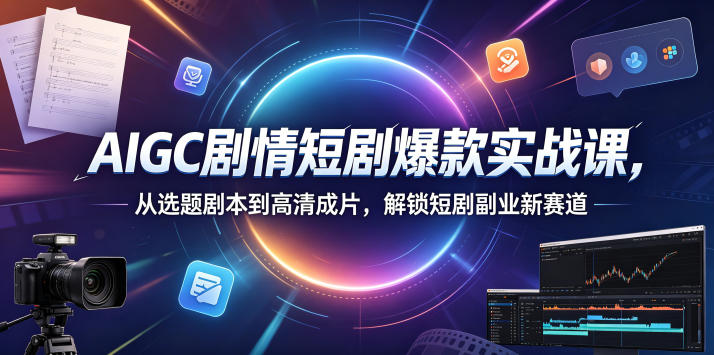 AIGC剧情短剧爆款实战课，从选题剧本到高清成片，解锁短剧副业新赛道(更新0906)-超级会员网