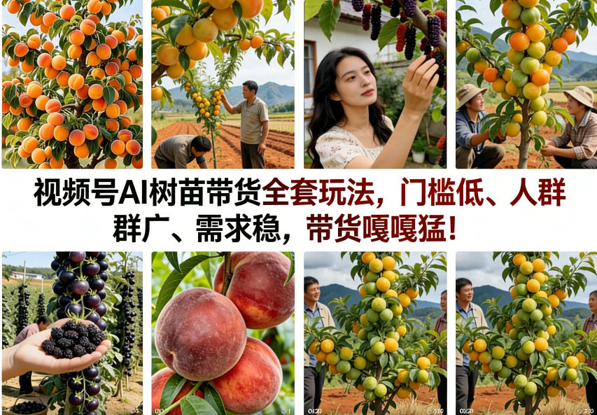 视频号AI树苗带货全套玩法，门槛低、人群广、需求稳，带货嘎嘎猛！(更新0908)-超级会员网