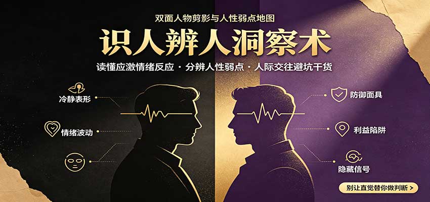 识人辨人终极心法：读懂应激情绪反应，分辨人性弱点，人际交往避坑干货-超级会员网