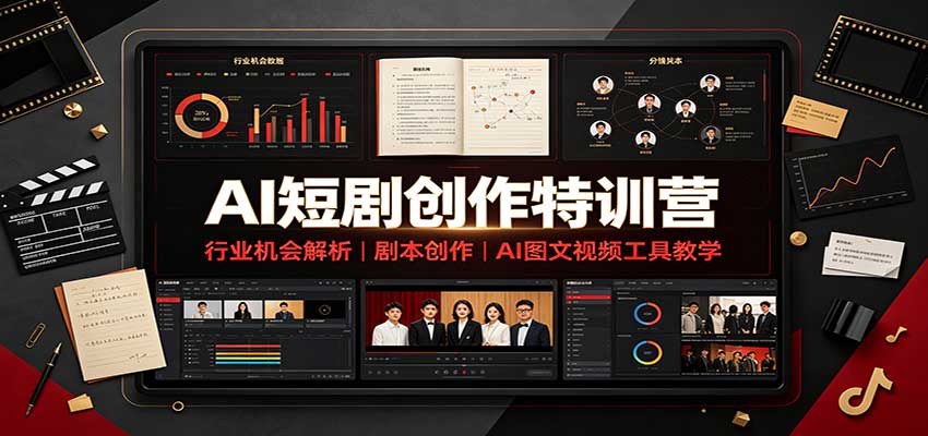 AI短剧创作特训营：行业机会解析，剧本创作，AI图文视频工具教学(文字版)-超级会员网