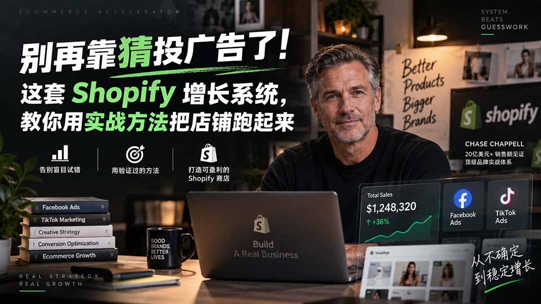 别再靠猜投广告了！这套 Shopify 增长系统，教你用实战方法把店铺跑起来【原创双语字幕】-超级会员网