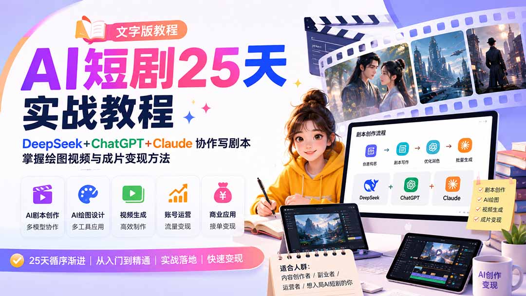 AI短剧25天实战教程(文字版教程-超级会员网