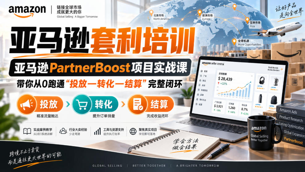 lead菌·亚马逊套利培训，亚马逊partnerboost项目实战课，带你从0跑通”投放—转化—结算”完整闭环-超级会员网