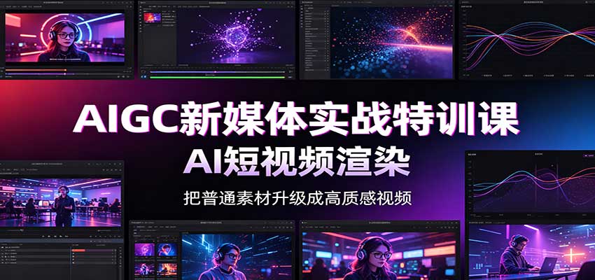 AIGC新媒体实战特训课：工具入门实操，AI短视频渲染，数字人商业视频制作-超级会员网