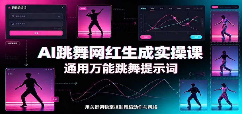 AI跳舞网红生成实操课：通用万能跳舞提示词，多模型适配，人物舞蹈视频制作全套教学-超级会员网