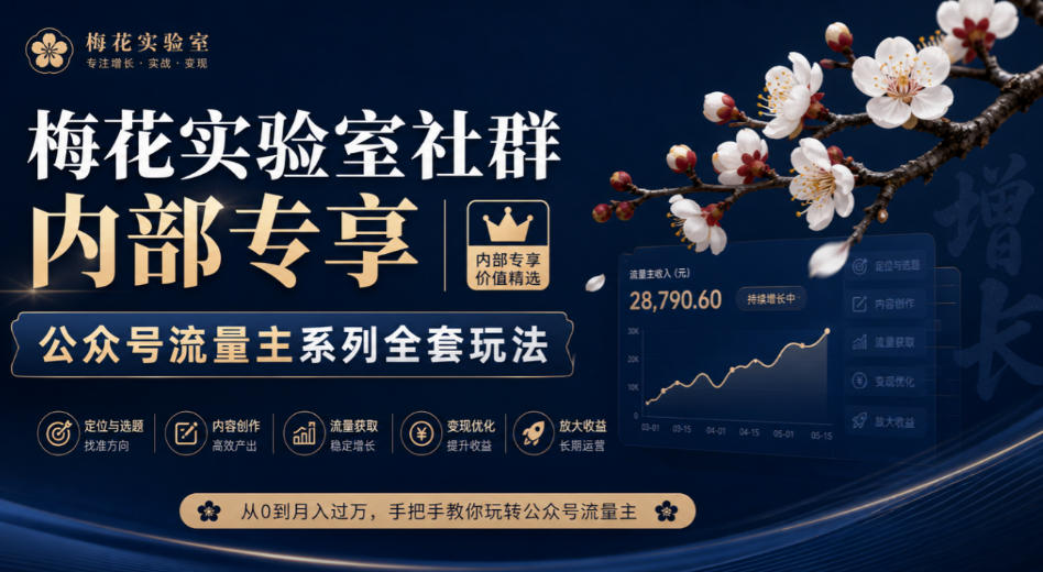 梅花实验室社群内部专享-公众号流量主系列全套玩法-超级会员网