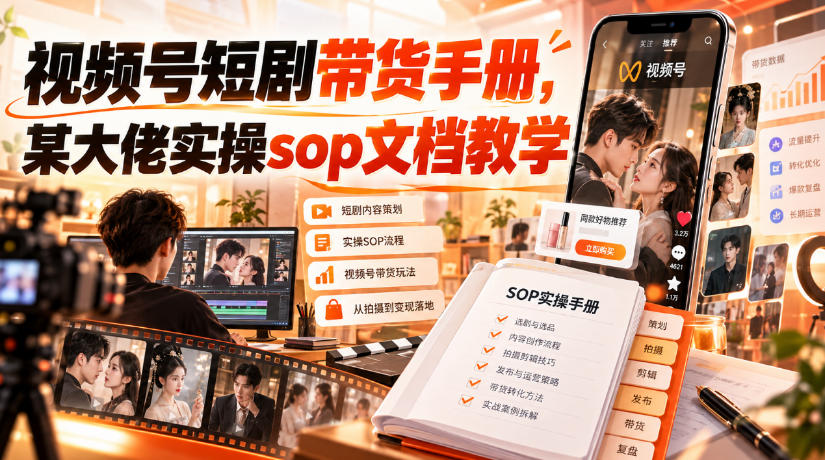 视频号短剧带货手册,某大佬实操sop文档教学-超级会员网