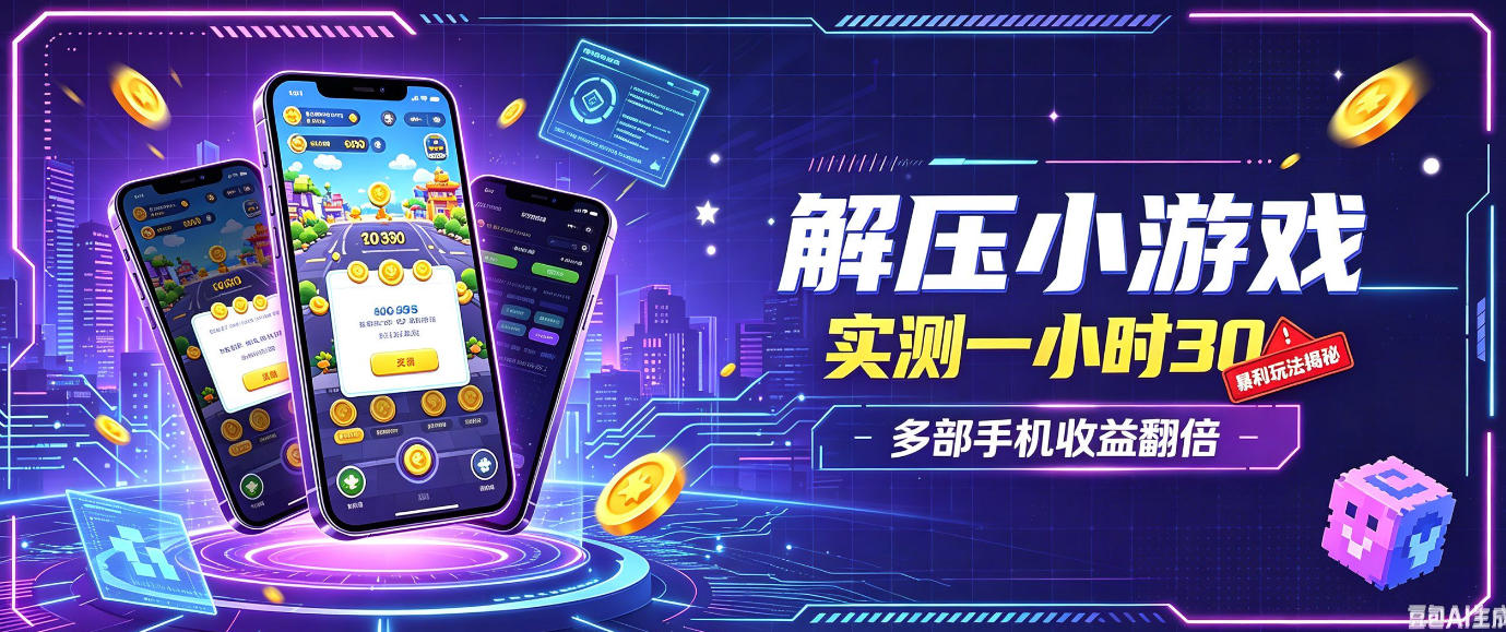 小游戏全流程玩法，实测一小时搞30，简单无脑解压，当天做当天就能看到进账，直接冲就行【揭秘】-超级会员网