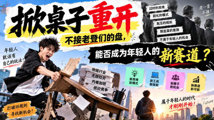 某公众号付费文章：掀桌子重开，不接老登们的盘，能否成为年轻人的新赛道？-超级会员网