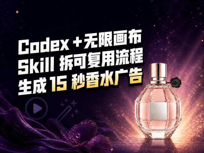 我把Amazon香水视频拆成Codex Skill：无限画布负责最后15秒-超级会员网