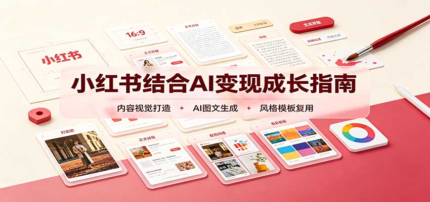 小红书结合AI变现成长指南：账号精准定位，内容视觉打造，搭建可复制流量获客体系-超级会员网