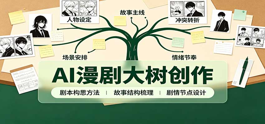 AI漫剧大树创作：剧本构思课程讲解，软件插件配置，配套工具资料完整梳理-超级会员网