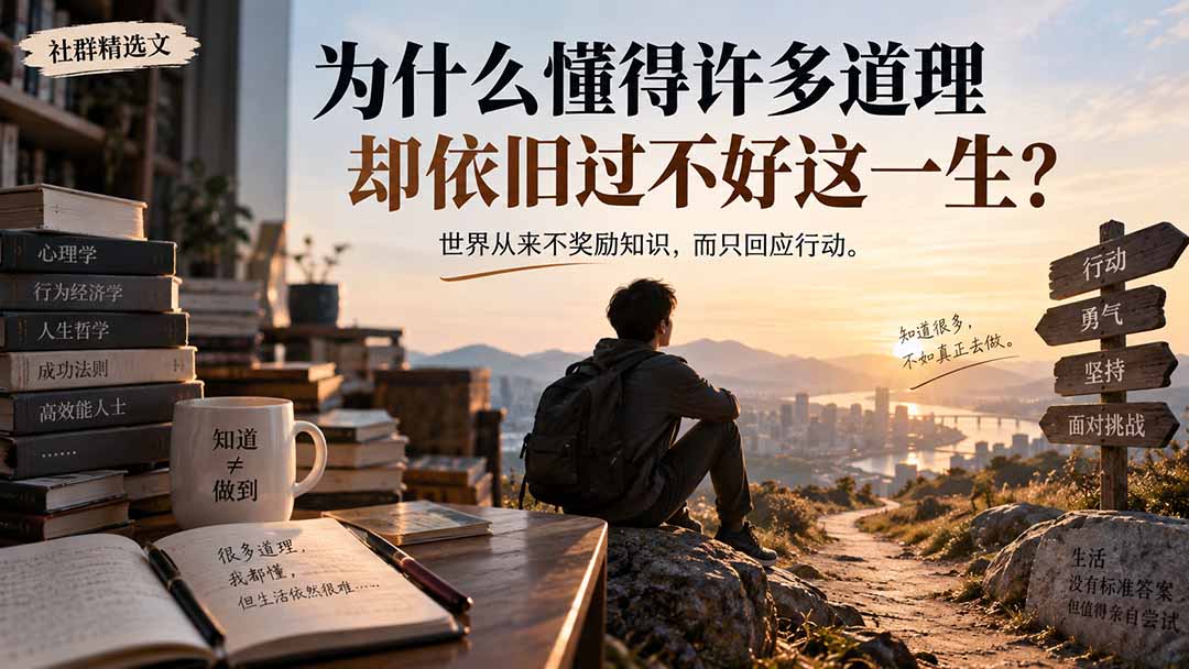 社群精选文：为什么懂得许多道理却依旧过不好这一生？-超级会员网