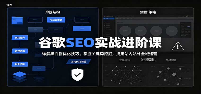2026谷歌SEO实战进阶课：详解黑白帽优化技巧，掌握关键词挖掘，搞定站内站外全域运营-超级会员网
