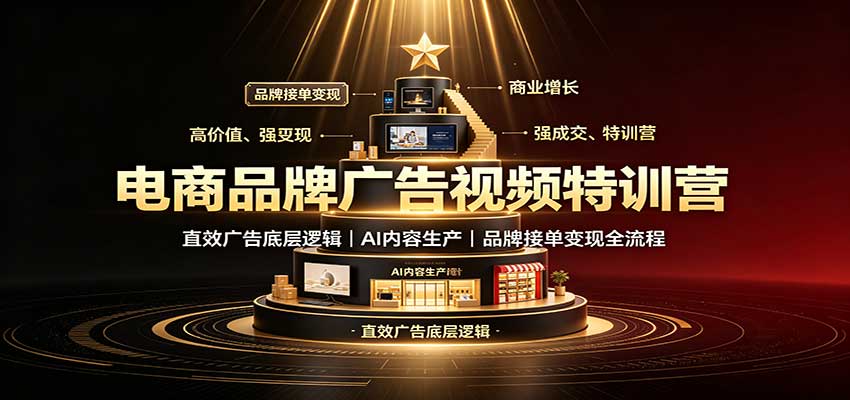 电商品牌广告视频特训：直效广告底层逻辑，AI内容生产，品牌接单变现全流程-超级会员网