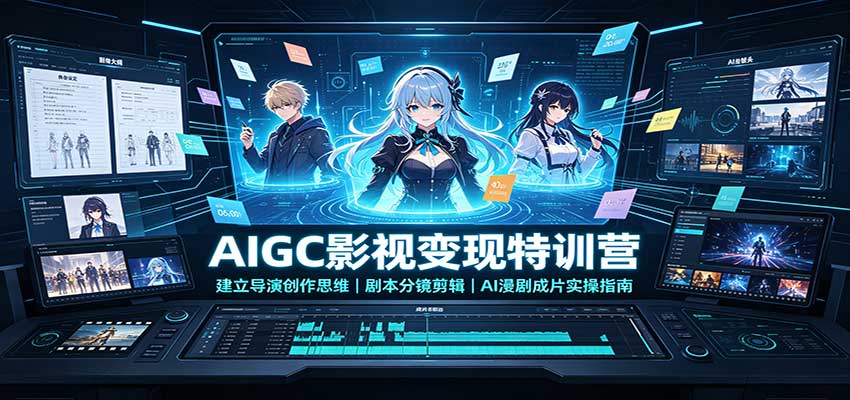 AIGC影视变现特训营：建立导演创作思维，剧本分镜剪辑，AI漫剧成片实操指南-超级会员网