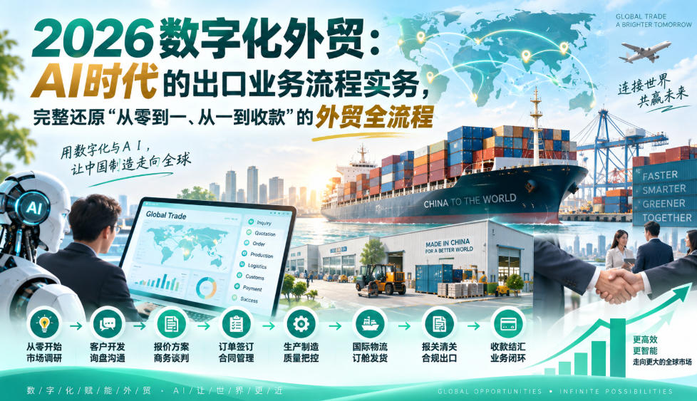2026数字化外贸：AI时代的出口业务流程实务，完整还原”从零到一、从一到收款”的外贸全流程-超级会员网