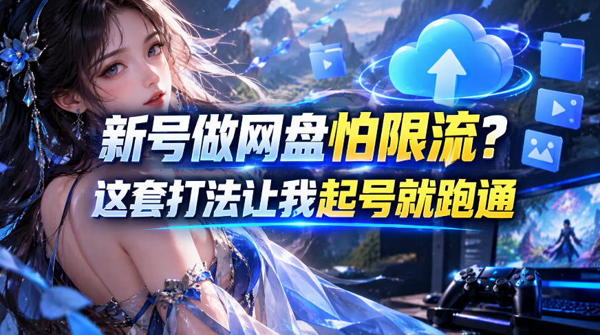 新号做网盘怕限流？这套打法让我起号就跑通，网盘项目推广的8.0版本教学-超级会员网