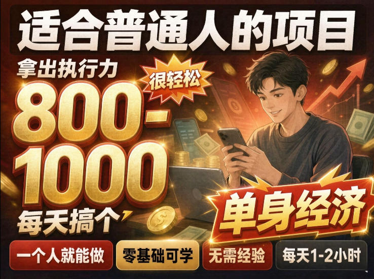 单身交友社群，普通人拿出执行力一个人每天搞个800-1k很轻松，普通人随时入局，无需经验【揭秘】-超级会员网