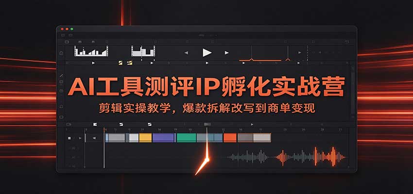 AI工具测评IP孵化实战营：剪辑实操教学，爆款拆解改写到商单变现-超级会员网