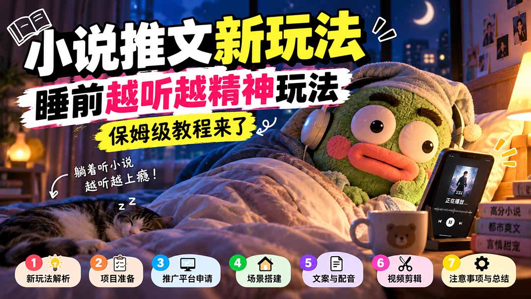 小说推文新玩法，睡前越听越精神玩法，保姆级教程来了-超级会员网